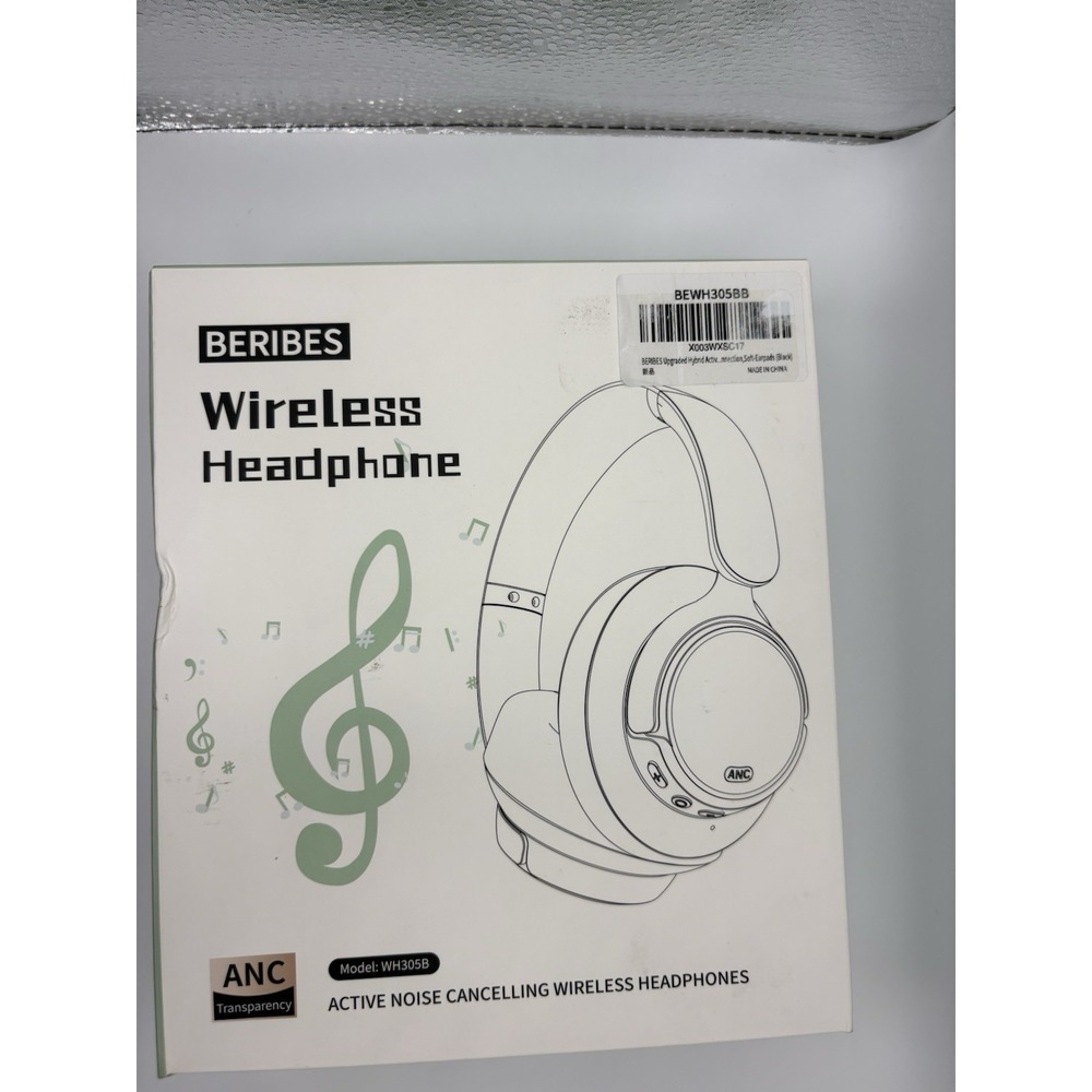 Beribes Wh305b Over the ear bluetooth wireless headphones Black W/ USB & AUX